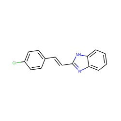 Clc1ccc(/C=C/c2nc3ccccc3[nH]2)cc1 ZINC000004002573