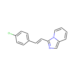 Clc1ccc(/C=C/c2ncc3ccccn23)cc1 ZINC000004032315