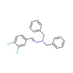 Clc1ccc(/C=N/N(Cc2ccccc2)Cc2ccccc2)cc1Cl ZINC000013528575