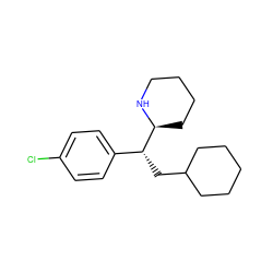 Clc1ccc([C@@H](CC2CCCCC2)[C@@H]2CCCCN2)cc1 ZINC000035090436