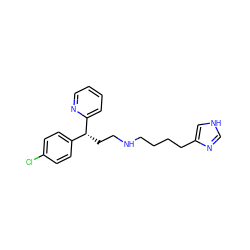 Clc1ccc([C@@H](CCNCCCCc2c[nH]cn2)c2ccccn2)cc1 ZINC000013490236