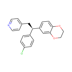 Clc1ccc([C@@H](Cc2ccncc2)c2ccc3c(c2)OCCO3)cc1 ZINC000013442078