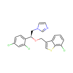 Clc1ccc([C@@H](Cn2ccnc2)OCc2csc3c(Cl)cccc23)c(Cl)c1 ZINC000000606383