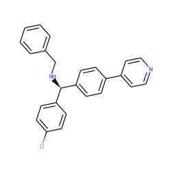 Clc1ccc([C@@H](NCc2ccccc2)c2ccc(-c3ccncc3)cc2)cc1 ZINC000103265756