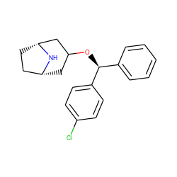 Clc1ccc([C@@H](OC2C[C@@H]3CC[C@H](C2)N3)c2ccccc2)cc1 ZINC000013861972