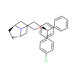 Clc1ccc([C@@H](OCCN2[C@H]3CC[C@H]2CC(Cc2ccccc2)C3)c2ccccc2)cc1 ZINC000100919178