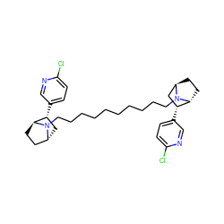 Clc1ccc([C@@H]2C[C@@H]3CC[C@@H]2N3CCCCCCCCCCN2[C@@H]3CC[C@@H]2[C@H](c2ccc(Cl)nc2)C3)cn1 ZINC000100022468