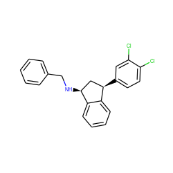 Clc1ccc([C@@H]2C[C@H](NCc3ccccc3)c3ccccc32)cc1Cl ZINC000013835802