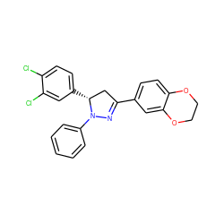 Clc1ccc([C@@H]2CC(c3ccc4c(c3)OCCO4)=NN2c2ccccc2)cc1Cl ZINC000653905786