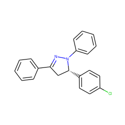 Clc1ccc([C@@H]2CC(c3ccccc3)=NN2c2ccccc2)cc1 ZINC000004336645