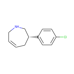 Clc1ccc([C@@H]2CC=CCNC2)cc1 ZINC000095584417