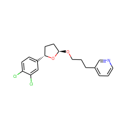 Clc1ccc([C@@H]2CC[C@@H](OCCCc3cccnc3)O2)cc1Cl ZINC000029309850