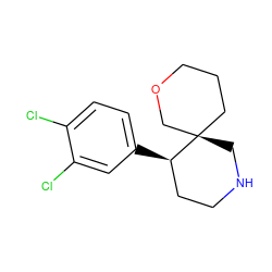 Clc1ccc([C@@H]2CCNC[C@@]23CCCOC3)cc1Cl ZINC000053296189