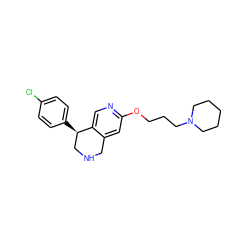 Clc1ccc([C@@H]2CNCc3cc(OCCCN4CCCCC4)ncc32)cc1 ZINC000028882986