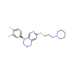 Clc1ccc([C@@H]2CNCc3cc(OCCCN4CCCCC4)ncc32)cc1Cl ZINC000028882963