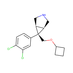 Clc1ccc([C@]2(COC3CCC3)[C@H]3CNC[C@H]32)cc1Cl ZINC000101317666