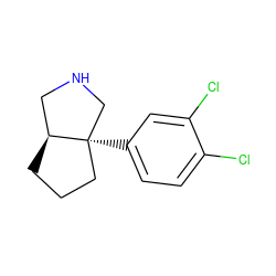 Clc1ccc([C@]23CCC[C@H]2CNC3)cc1Cl ZINC000072112638