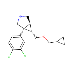 Clc1ccc([C@]23CNC[C@H]2[C@@H]3COCC2CC2)cc1Cl ZINC000043197501