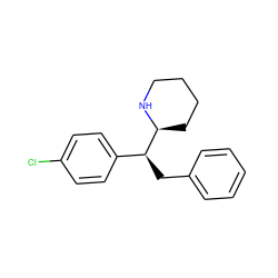 Clc1ccc([C@H](Cc2ccccc2)[C@@H]2CCCCN2)cc1 ZINC000035090444