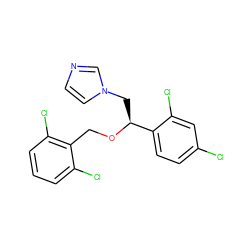 Clc1ccc([C@H](Cn2ccnc2)OCc2c(Cl)cccc2Cl)c(Cl)c1 ZINC000003872945