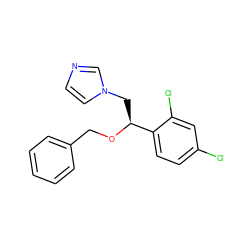 Clc1ccc([C@H](Cn2ccnc2)OCc2ccccc2)c(Cl)c1 ZINC000103184933