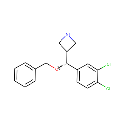 Clc1ccc([C@H](OCc2ccccc2)C2CNC2)cc1Cl ZINC000095557675