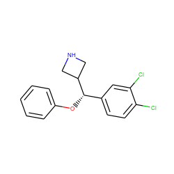 Clc1ccc([C@H](Oc2ccccc2)C2CNC2)cc1Cl ZINC000095554493