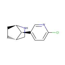 Clc1ccc([C@H]2[C@H]3CC[C@H]2NC3)cn1 ZINC000261118955