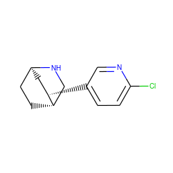 Clc1ccc([C@H]2C[C@H]3CC[C@H]2CN3)cn1 ZINC000299806042