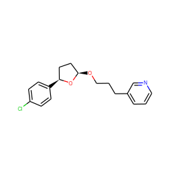 Clc1ccc([C@H]2CC[C@@H](OCCCc3cccnc3)O2)cc1 ZINC000029311430