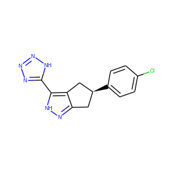 Clc1ccc([C@H]2Cc3n[nH]c(-c4nnn[nH]4)c3C2)cc1 ZINC000040939400