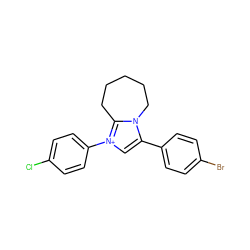 Clc1ccc(-[n+]2cc(-c3ccc(Br)cc3)n3c2CCCCC3)cc1 ZINC000013686399