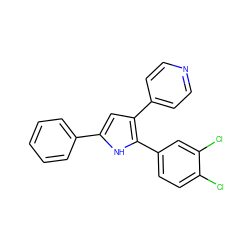 Clc1ccc(-c2[nH]c(-c3ccccc3)cc2-c2ccncc2)cc1Cl ZINC000026580170