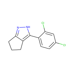 Clc1ccc(-c2[nH]nc3c2CCC3)c(Cl)c1 ZINC000004002569