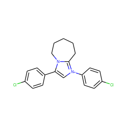 Clc1ccc(-c2c[n+](-c3ccc(Cl)cc3)c3n2CCCCC3)cc1 ZINC000015952674