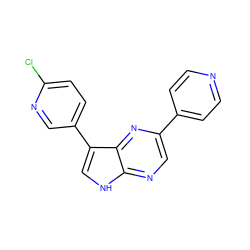 Clc1ccc(-c2c[nH]c3ncc(-c4ccncc4)nc23)cn1 ZINC000473150995