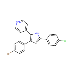 Clc1ccc(-c2cc(-c3ccc(Br)cc3)c(-c3ccncc3)[nH]2)cc1 ZINC000027731302