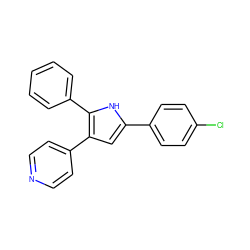 Clc1ccc(-c2cc(-c3ccncc3)c(-c3ccccc3)[nH]2)cc1 ZINC000003832162