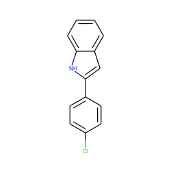 Clc1ccc(-c2cc3ccccc3[nH]2)cc1 ZINC000000072427