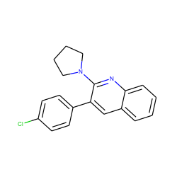 Clc1ccc(-c2cc3ccccc3nc2N2CCCC2)cc1 ZINC000019925360