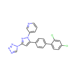 Clc1ccc(-c2ccc(-c3cc(-n4cnnn4)nn3-c3cccnc3)cc2)c(Cl)c1 ZINC000026288961