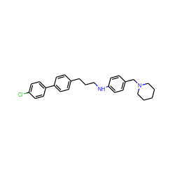 Clc1ccc(-c2ccc(CCCNc3ccc(CN4CCCCC4)cc3)cc2)cc1 ZINC000137643705