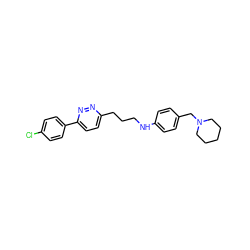 Clc1ccc(-c2ccc(CCCNc3ccc(CN4CCCCC4)cc3)nn2)cc1 ZINC000473108703