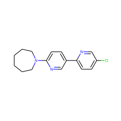 Clc1ccc(-c2ccc(N3CCCCCC3)nc2)nc1 ZINC000045299551