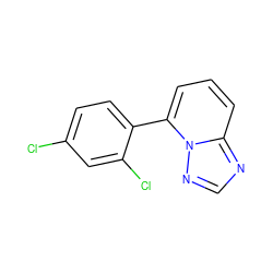 Clc1ccc(-c2cccc3ncnn23)c(Cl)c1 ZINC001235961608