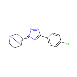 Clc1ccc(-c2cn([C@H]3CN4CCC3CC4)nn2)cc1 ZINC000220703955