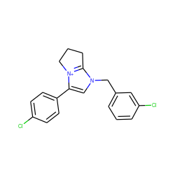 Clc1ccc(-c2cn(Cc3cccc(Cl)c3)c3[n+]2CCC3)cc1 ZINC000017015130