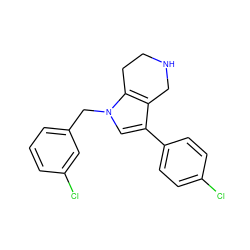 Clc1ccc(-c2cn(Cc3cccc(Cl)c3)c3c2CNCC3)cc1 ZINC000066252659