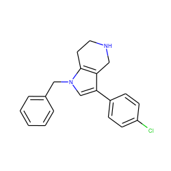 Clc1ccc(-c2cn(Cc3ccccc3)c3c2CNCC3)cc1 ZINC000066259090