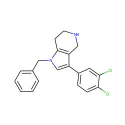 Clc1ccc(-c2cn(Cc3ccccc3)c3c2CNCC3)cc1Cl ZINC000066112001